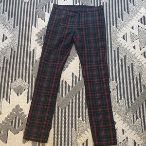 Men's Plaid Dress Pants - Black and Red